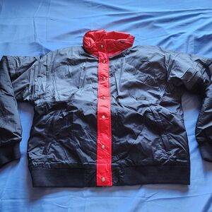 VTG OLYMPIAN MEN'S GORE-TEX QUILTED LINED JACKET BLACK/GRAY/RED SIZE LARGE